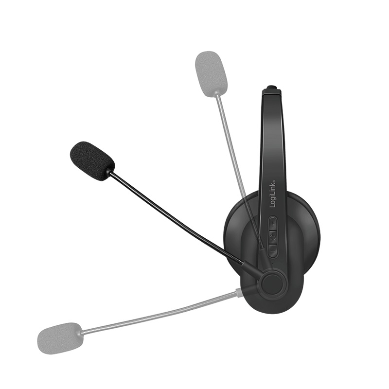 LogiLink BT0060 Cuffie Wireless Stereo a Padiglione con Microfono, Bluetooth, Nero, Funzione Vivavoce e Ingresso USB-C