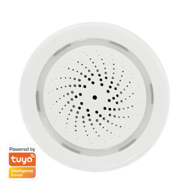 LogiLink SH0110 - Sirena di allarme Wi-Fi Smart Home 90 dB, controllabile tramite app, compatibile con Tuya, Amazon Alexa e Google Home