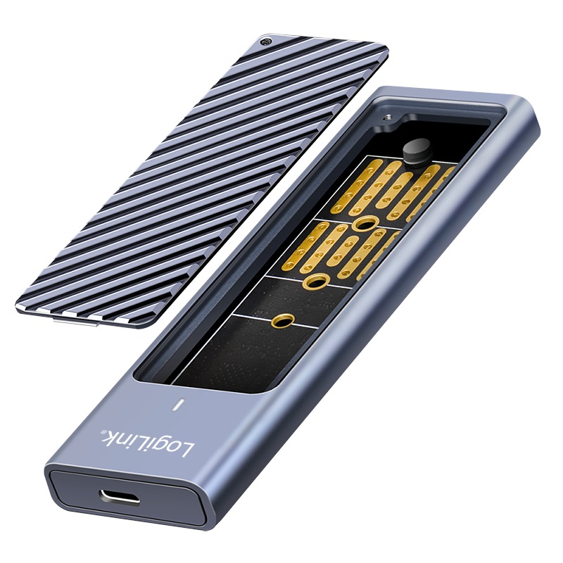 LogiLink Alloggiamento Esterno SSD M.2 NVMe/SATA USB 3.2 Gen 2x2 fino a 20 Gbps - Grigio