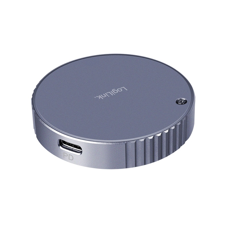 LogiLink Box Esterno SSD Magnetico USB 3.2 Gen2 M.2 NVMe 100W PD MagSafe Grigio