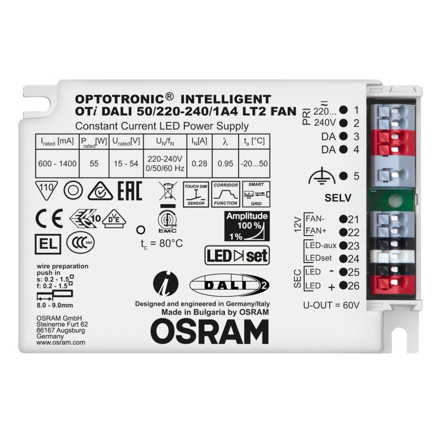 INVENTRONICS Driver LED OTi DALI 50W 220-240V Corrente Costante