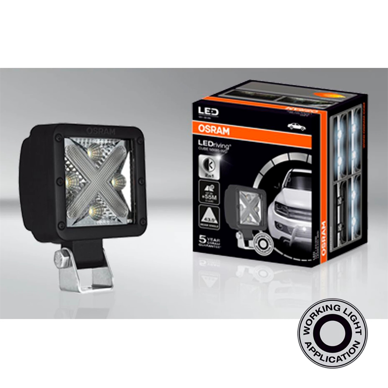 Osram LEDriving CUBE MX85-WD - Lampada da lavoro LED per uso off-road con illuminazione fino a 55 metri e fascio luminoso a forma di X