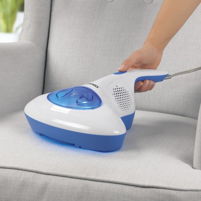 CLEANmaxx Aspirapolvere Antiacaro Senza Filo Blu e Bianco con Luce UV-C e Filtro HEPA - Rimuove il 99,9% degli Acari e Batteri