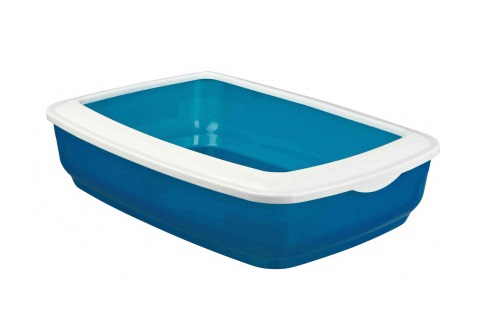 TRIXIE Lettiera Mio con Bordo - 43 x 32 x 12 cm, Vetro Trasparente, Facile da Pulire