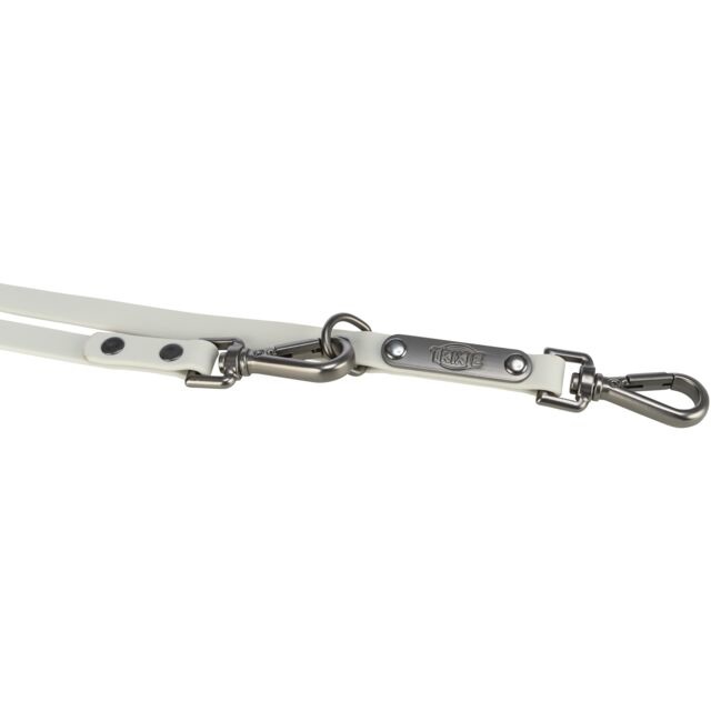 TRIXIE City Style Guinzaglio per Cani S-M 2m/13mm Grigio Chiaro - PVC Antiscivolo, Regolabile in 3 Posizioni, Impermeabile e Lavabile