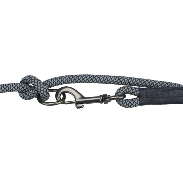 TRIXIE V-Linea Soft Rope Guinzaglio Regolabile 2m/10mm Nero/Grigio per Cani di Taglia Media e Grande