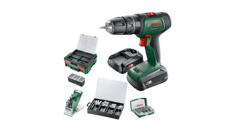Bosch Universal Impact 18V - Trapano a percussione a batteria 1,3 kg, 1450 Giri/min, mandrino senza chiave