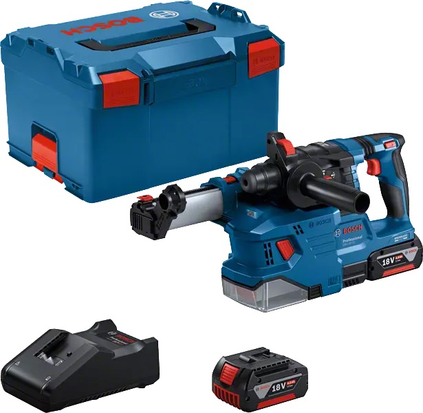 Bosch GBH 18V-22 PROFESSIONAL Martello Perforatore a Batteria con SDS plus, 2 Batterie da 4.0 Ah, Caricabatteria GAL 18V-40 e Accessori in L-BOXX
