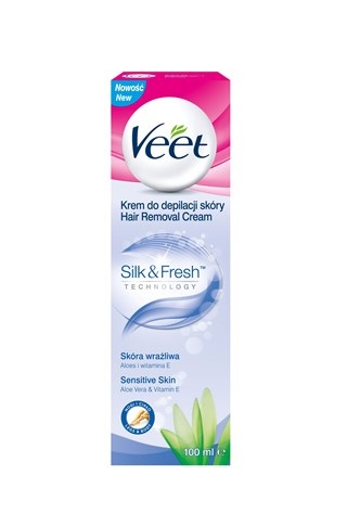 Veet Crema Depilatoria per Pelli Sensibili 100 ml - Idratazione e Rimozione Efficace dei Peli Superflui