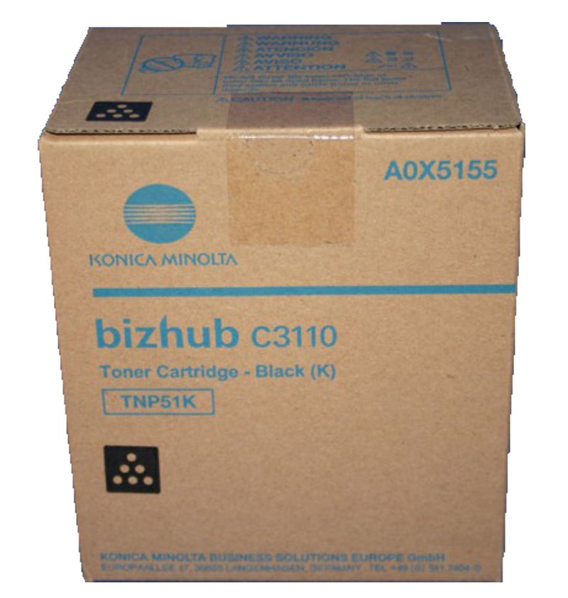 Konica Minolta TNP-51K Cartuccia Toner Originale Nero per Bizhub C3110 - 5.000 Pagine