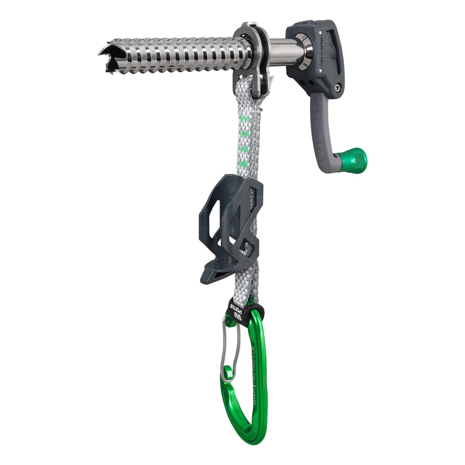 Salewa Quick Screw 13cm - Vite da Ghiaccio Ergonomica Verde per Arrampicata