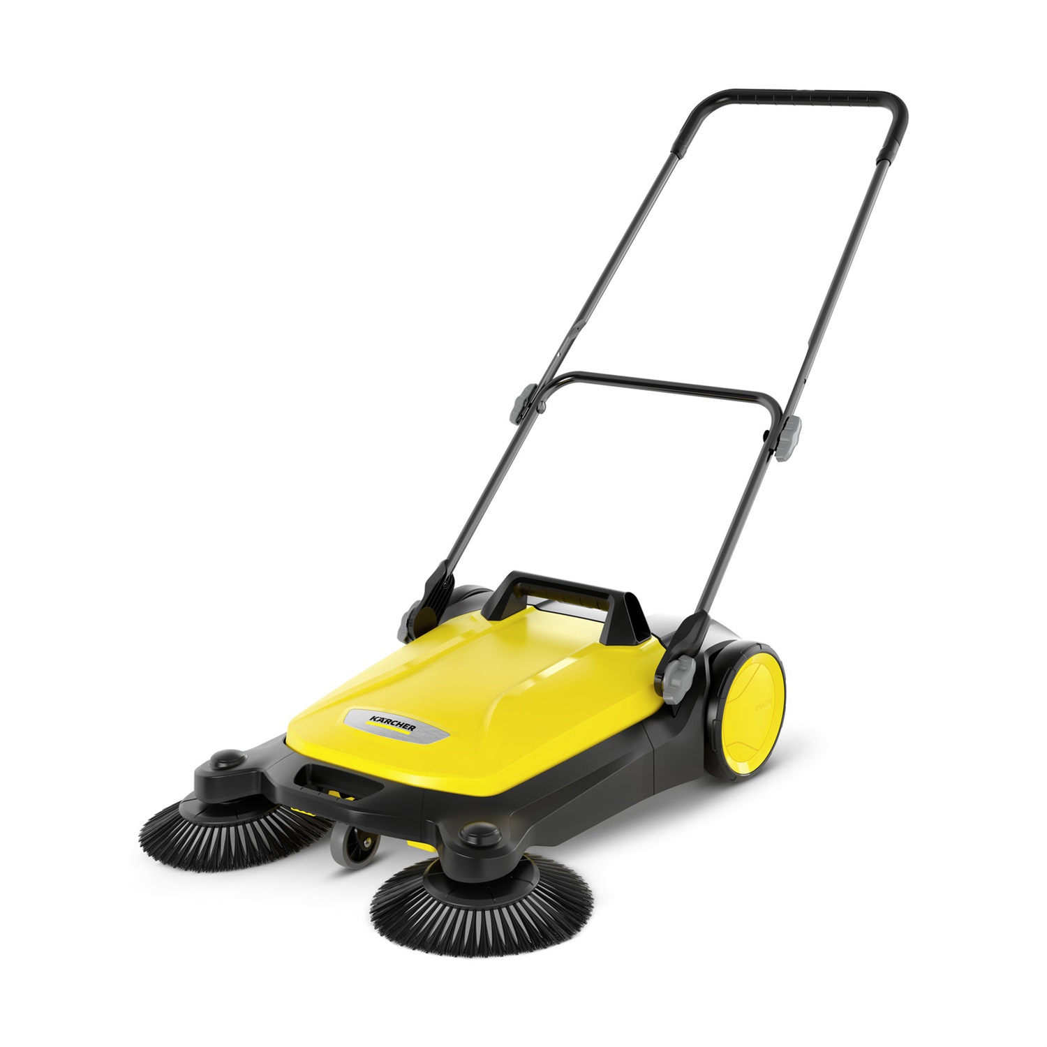 Kärcher S 4 Twin - Spazzatrice Manuale a Spinta con 2 Spazzole Laterali, Larghezza di 680 mm, Capacità Tramoggia 20 Litri, Resa Oraria 2400 m²/h