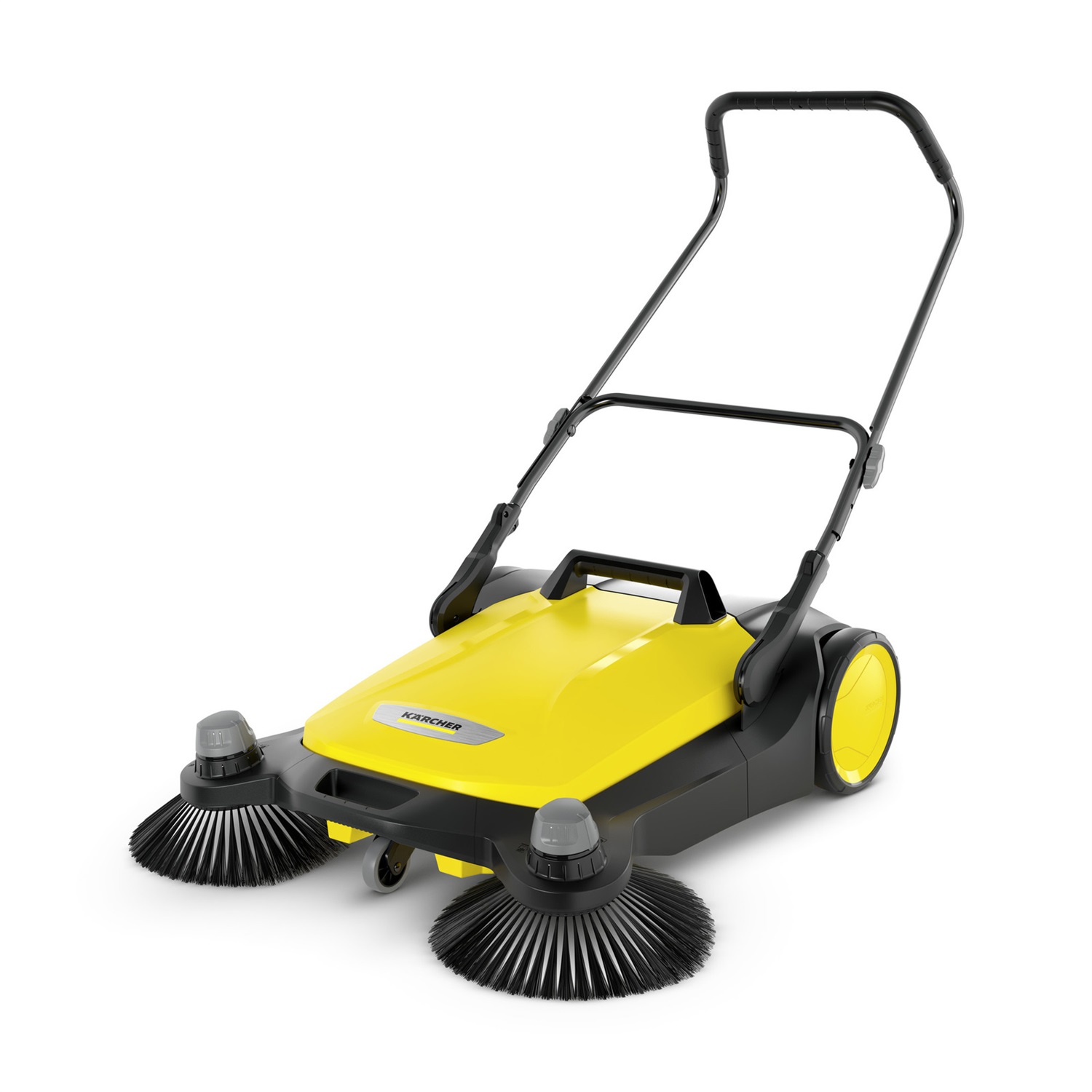 Kärcher S 6 Twin - Spazzatrice manuale a spinta con 2 spazzole laterali, contenitore da 38 l, larghezza di lavoro 860 mm, ergonomica e autoportante
