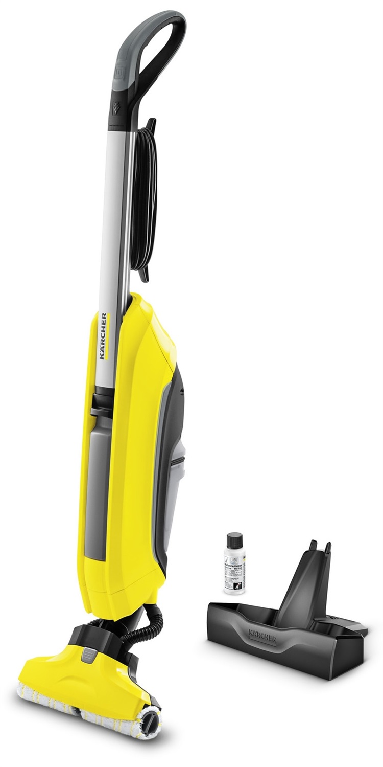 Kärcher FC 5 Cordless - Lavasciuga Pavimenti 2 in 1, Aspirapolvere a Bastone Senza Sacchetto, Nero, Argento, Giallo, Autonomia Fino a 20 Minuti