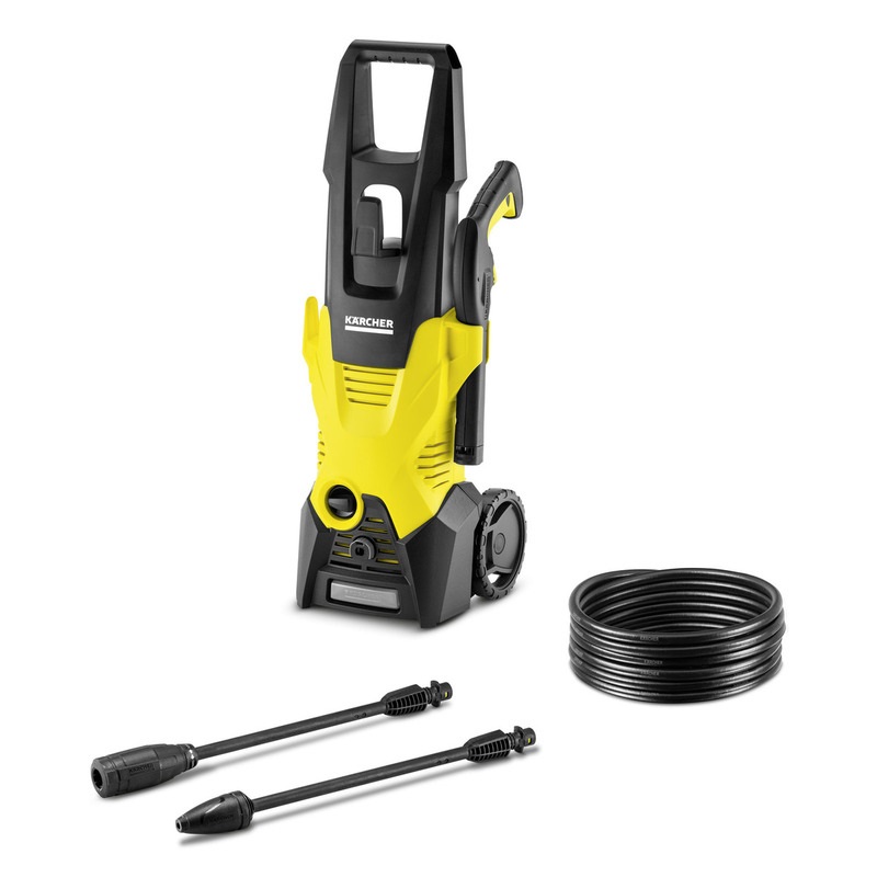Kärcher K 3 - Idropulitrice ad Alta Pressione 1600W, 120 bar, 380 l/h, con Accessori e Tanica Detergente, Giallo/Nero