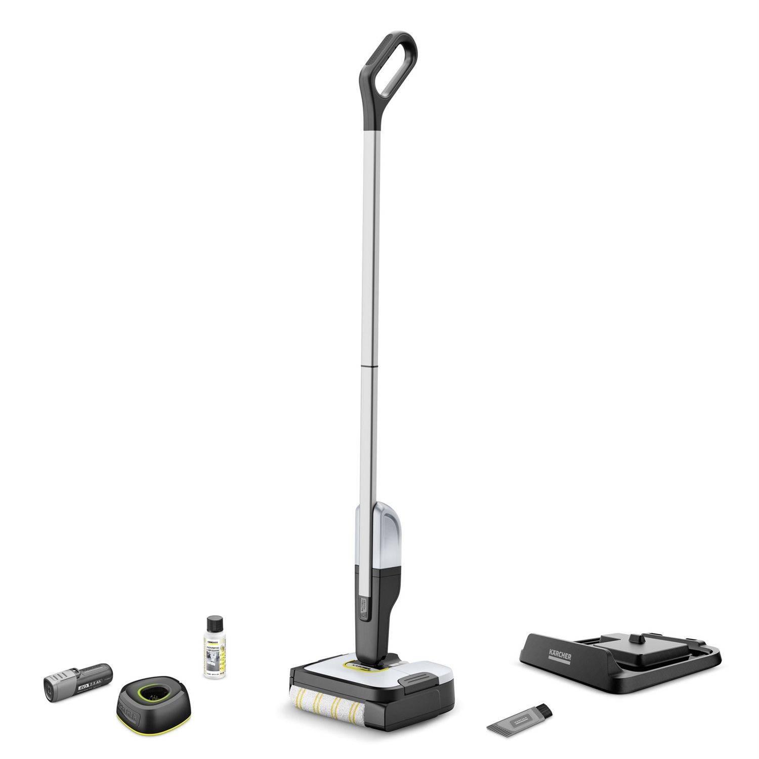 Kärcher FC 2-4 Lavapavimenti a Batteria 4V Intercambiabile - 3 in 1: Lava, Asciuga e Aspira, Design Autoportante, PetFriendly