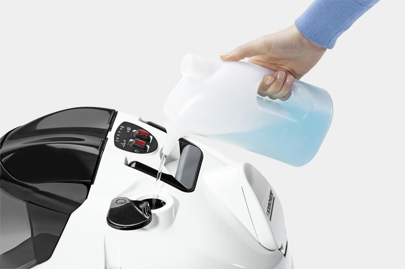 Kärcher SV 7 Pulitore a Vapore Cilindrico 0,5 L 2200 W con Aspirazione, Pressione 4 bar, Nero-Grigio-Bianco