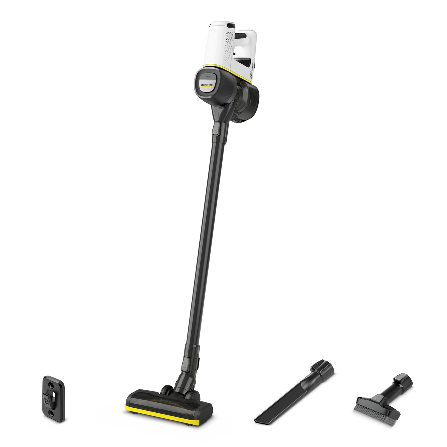 Kärcher VC 4 Cordless Aspirapolvere Senza Filo Nero/Giallo, Senza Sacchetto, Autonomia Fino a 30 Minuti, Sistema di Filtraggio HEPA