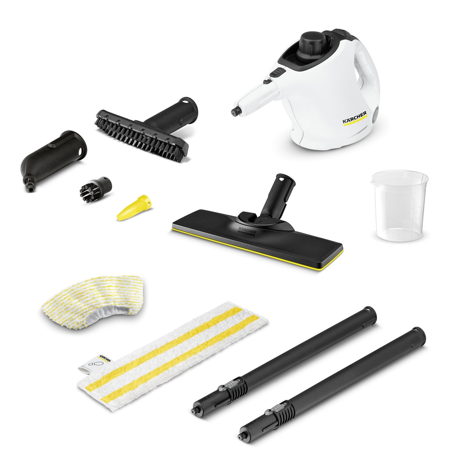 Kärcher Pulitore a Vapore SC 1 EasyFix - 1200 W, Pressione 3 bar, Serbatoio 200 ml, Pronto in 3 min, Area di lavoro 20 m², Include Kit pavimenti EasyFix