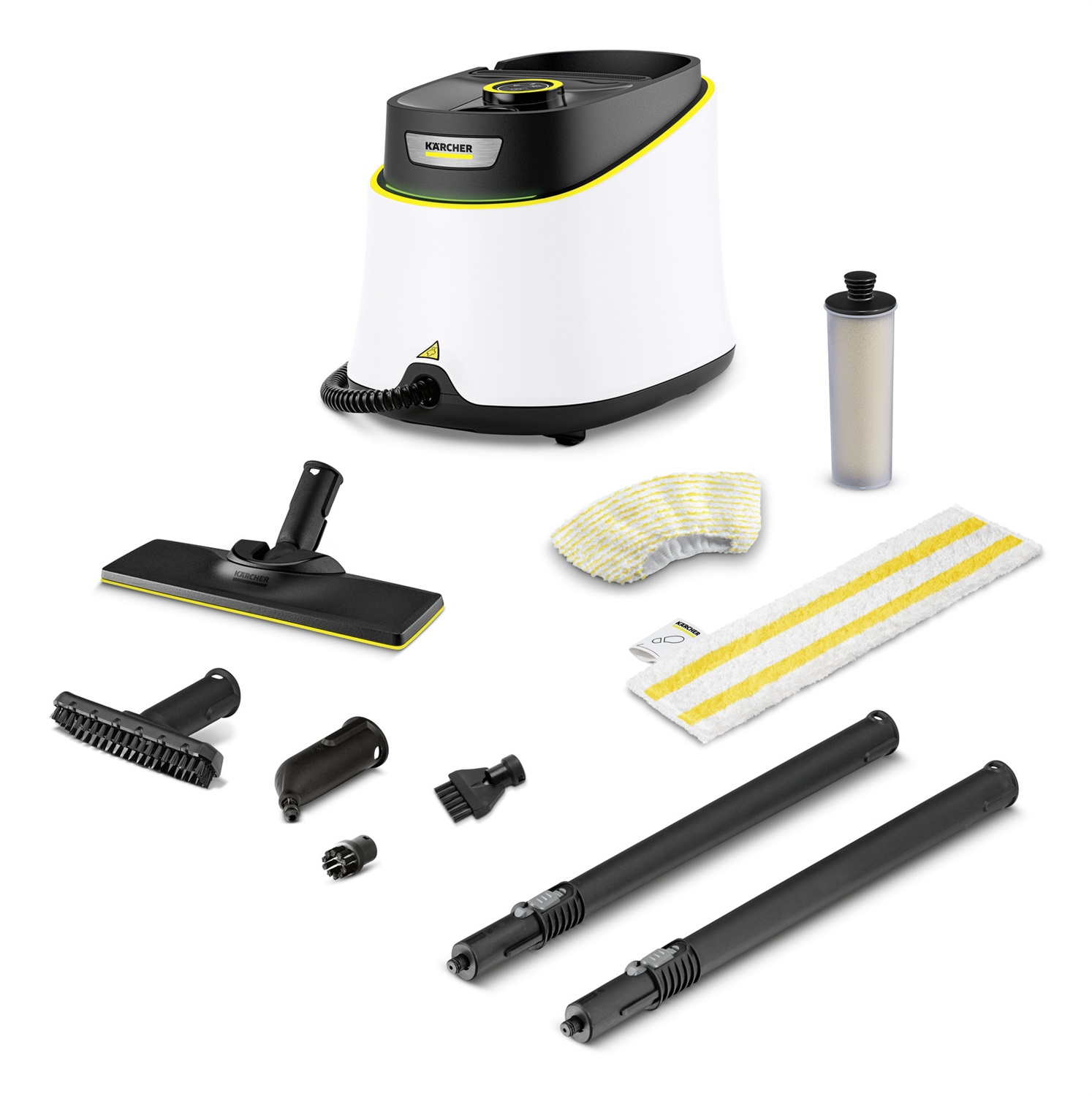 Kärcher SC 3 Deluxe Pulitore a Vapore 1900 W, Pressione 3,5 bar, Riscaldamento 30 sec, Serbatoio 1 L, Area di Lavoro 75 m², Nero e Bianco