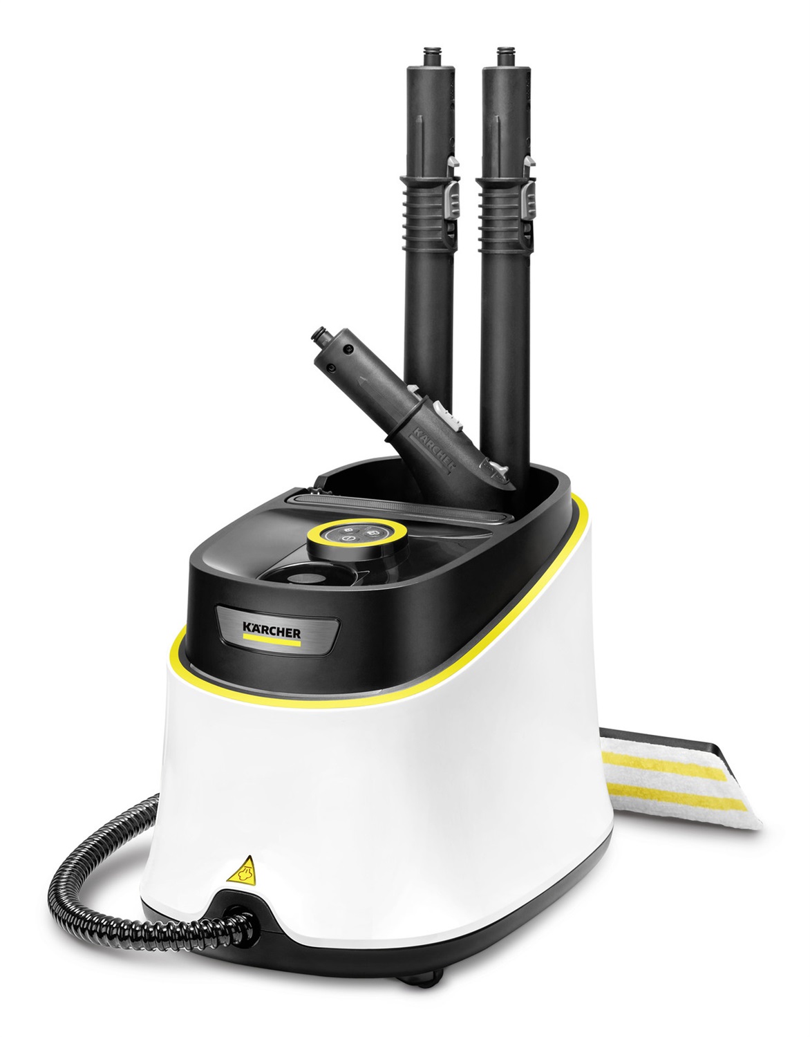 Kärcher SC 3 Deluxe Pulitore a Vapore 1900 W, Pressione 3,5 bar, Riscaldamento 30 sec, Serbatoio 1 L, Area di Lavoro 75 m², Nero e Bianco
