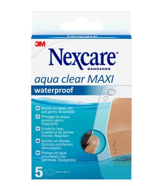Nexcare Aqua 360 Cerotto Impermeabile Trasparente 60 x 89 mm - 5 Pezzi