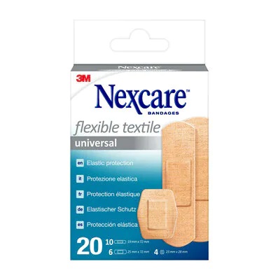 3M Nexcare Cerotti Elastici in Tessuto - 20 Pezzi Assortiti, Resistente e Traspirante