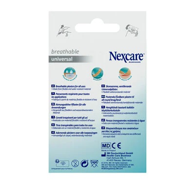 3M Nexcare Cerotti Universali Traspiranti e Resistenti all'Acqua, 25mm x 72mm, Confezione da 20 Pezzi