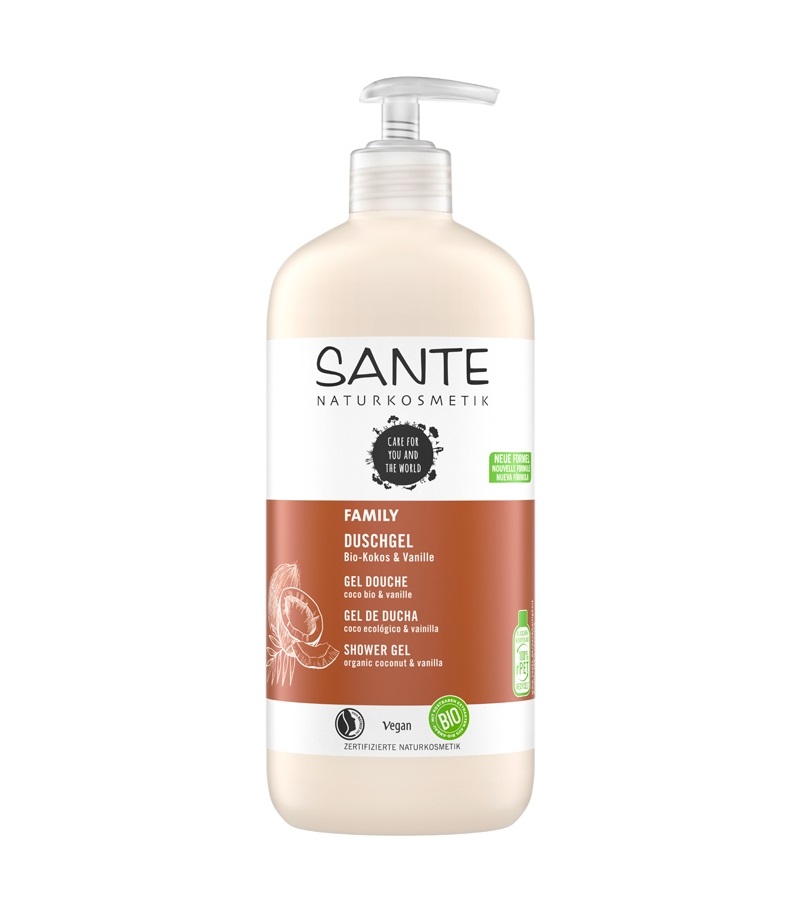 Sante Gel Doccia Biologico al Cocco e Vaniglia 500 ml - Unisex, Delicato e Nutriente