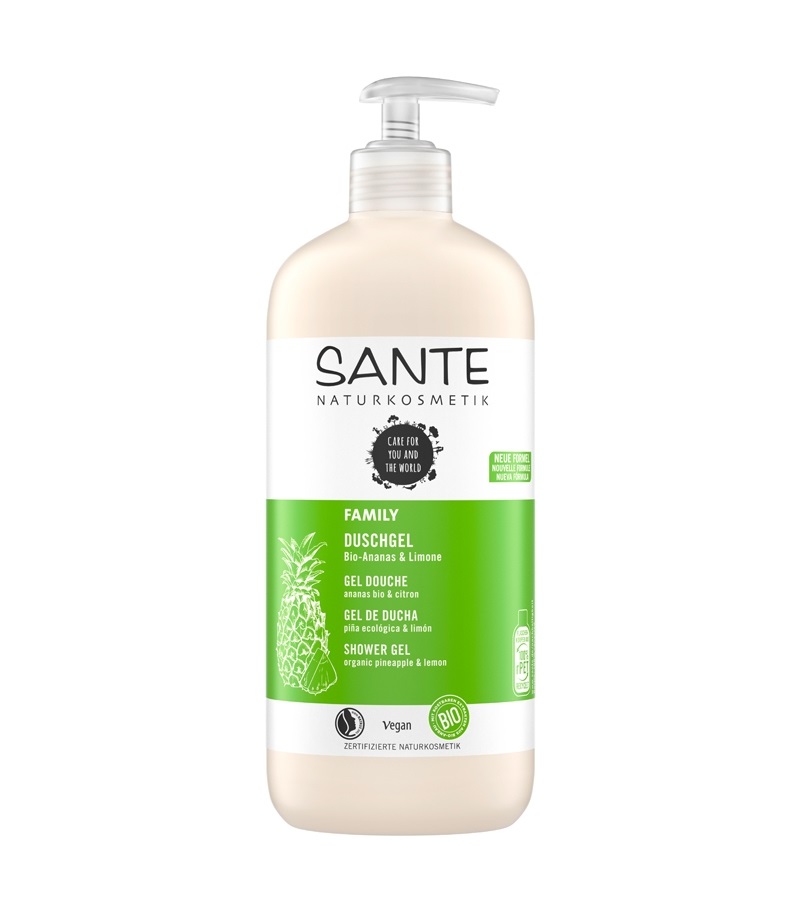 SANTE Gel Doccia Biologico Ananas e Limone 500 ml - Rinfrescante e Idratante Unisex