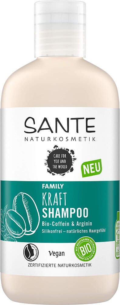 SANTE Naturkosmetik Shampoo Super Strong 250 ml - Estratto di Bambù Biologico e Complesso Proteico a 3 Strati, Trattamento Biologico Vegano per Capelli Deboli