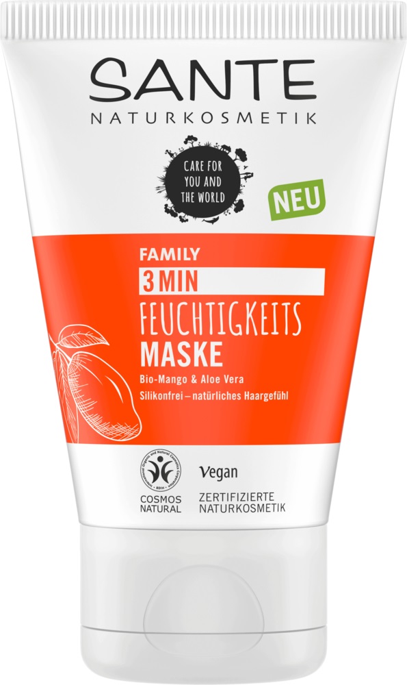 Sante Naturkosmetik Intense Hydration Maschera per Capelli 150 ml - Idratazione Intensa con Acido Ialuronico e Triplo Complesso Proteico