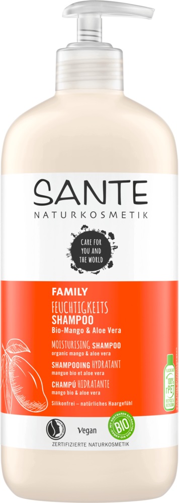 Sante Naturkosmetik Shampoo Intense Hydration 500 ml - Aloe Vera & Estratto di Mango, Vegan, Idratante Intenso per Capelli Secchi