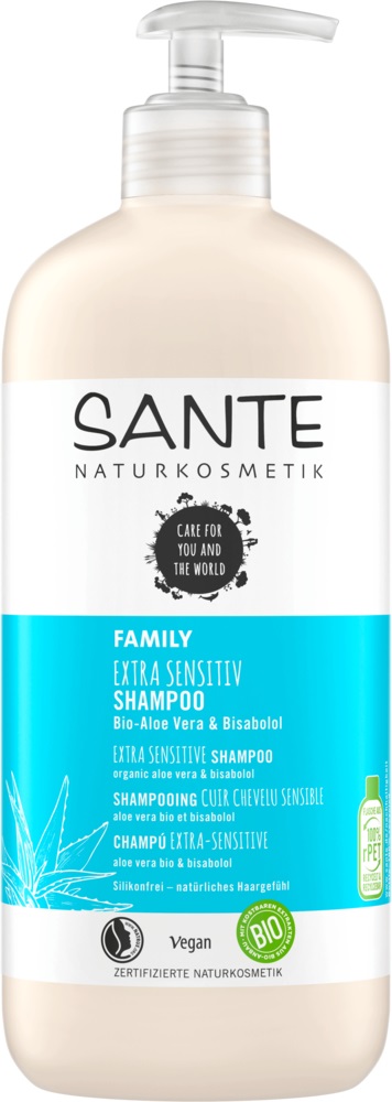 SANTE Naturkosmetik Shampoo Sensitive Care con Probiotici e 3 Strati di Proteine per Capelli Rafforzati e Idratati, 500 ml - Adatto per Cuoio Capelluto Sensibile