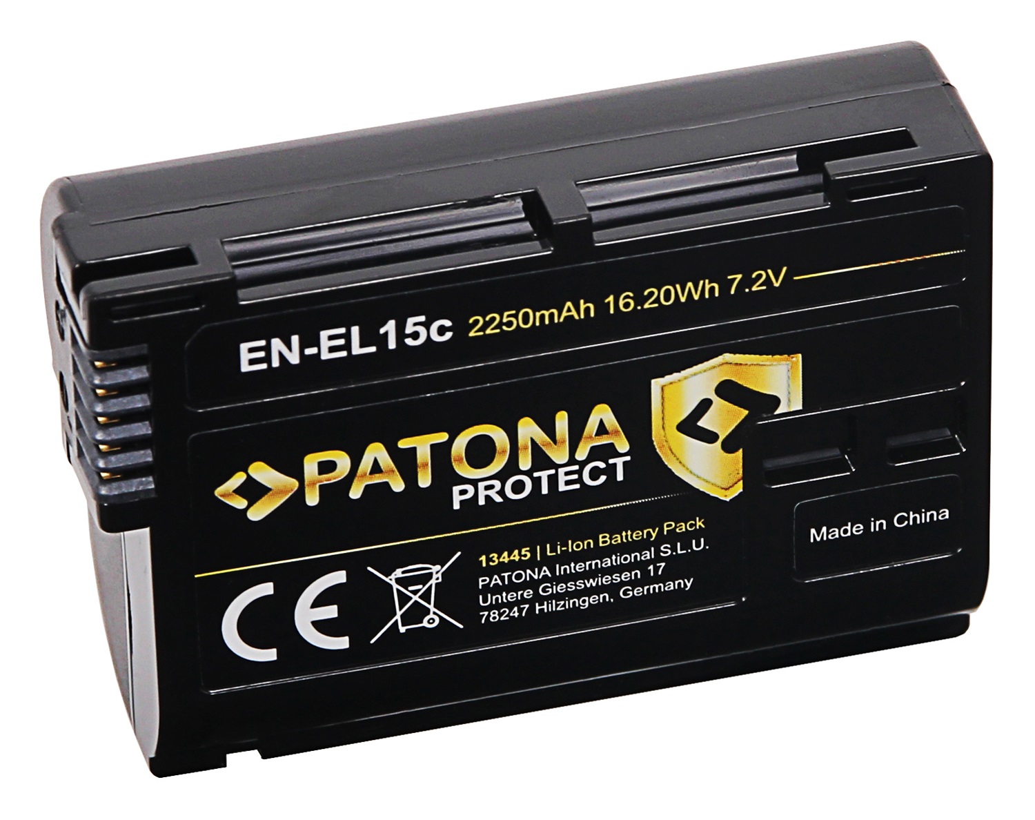 PATONA PROTECT Batteria per Nikon EN-EL15C - Ioni di Litio 2250/2600 mAh con Sensore NTC e Custodia Protettiva V1