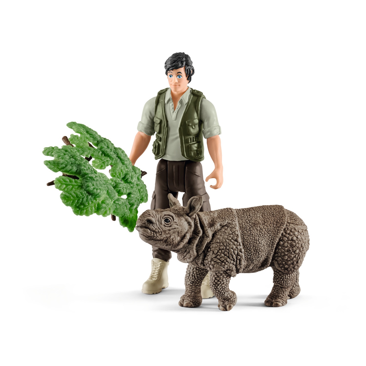 Schleich Starter Set Rinoceronte Indiano con Ranger - Modello 2542428