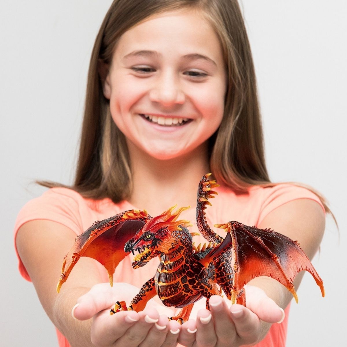 SCHLEICH ELDRADOR Creatures Drago di Lava 70138 | Figura Mostruosa con Ali e Mascella Mobili | Giocattolo Fantasy per Bambini dai 7 Anni | Dimensioni: 20 x 14 x 15 cm