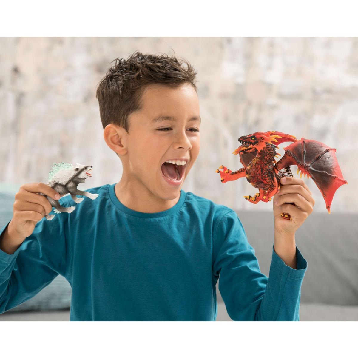 SCHLEICH ELDRADOR Creatures Drago di Lava 70138 | Figura Mostruosa con Ali e Mascella Mobili | Giocattolo Fantasy per Bambini dai 7 Anni | Dimensioni: 20 x 14 x 15 cm