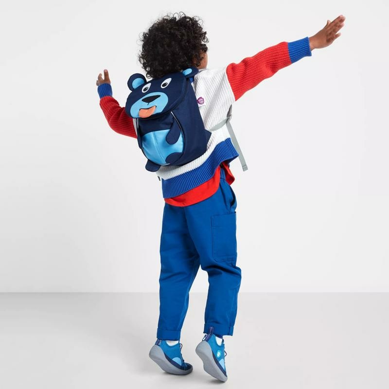 Affenzahn Zaino Asilo Amico Piccolo Orso Blu Eco-Friendly per Bambini da 1 a 3 Anni