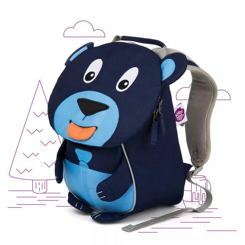 Affenzahn Zaino Asilo Amico Piccolo Orso Blu Eco-Friendly per Bambini da 1 a 3 Anni