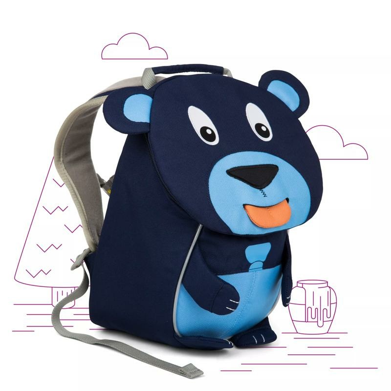 Affenzahn Zaino Asilo Amico Piccolo Orso Blu Eco-Friendly per Bambini da 1 a 3 Anni