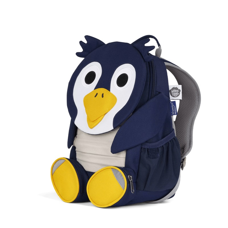 Affenzahn Amico Grande Zaino per l'Asilo Pinguino Blu Scuro - 8 Litri, Eco-Friendly, Regolabile per Bambini da 3 a 5 Anni