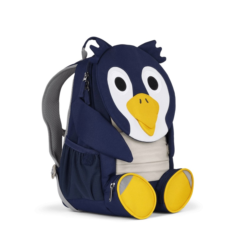 Affenzahn Amico Grande Zaino per l'Asilo Pinguino Blu Scuro - 8 Litri, Eco-Friendly, Regolabile per Bambini da 3 a 5 Anni
