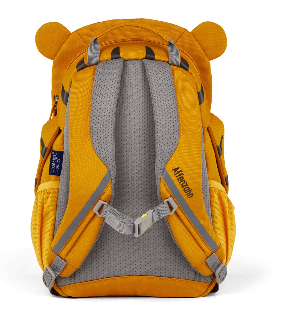 Affenzahn Amico Grande Zaino per l'asilo Tigre - Giallo, 8L, per bambini da 3 a 5 anni, con cinghia pettorale regolabile