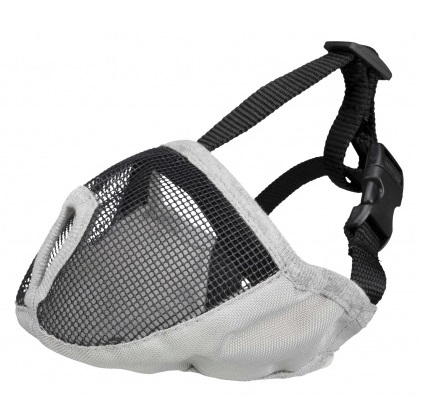 Trixie Museruola S-M per Cani a Pelo Corto in Poliestere - Razze con Muso Corto, Cinturini Regolabili