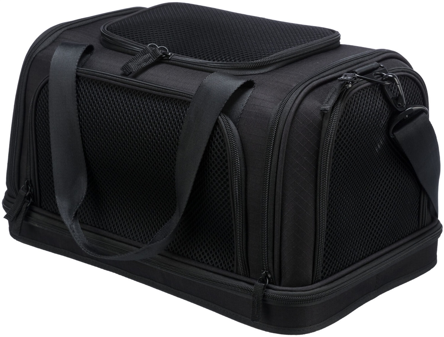 TRIXIE Airline 28904 - Borsa da viaggio per cani, 28 x 25 x 44 cm, colore Nero, ideale come bagaglio a mano in aereo