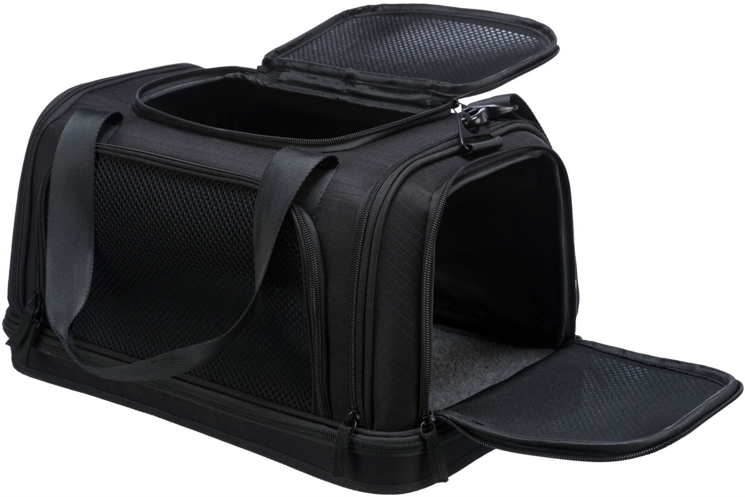 TRIXIE Airline 28904 - Borsa da viaggio per cani, 28 x 25 x 44 cm, colore Nero, ideale come bagaglio a mano in aereo