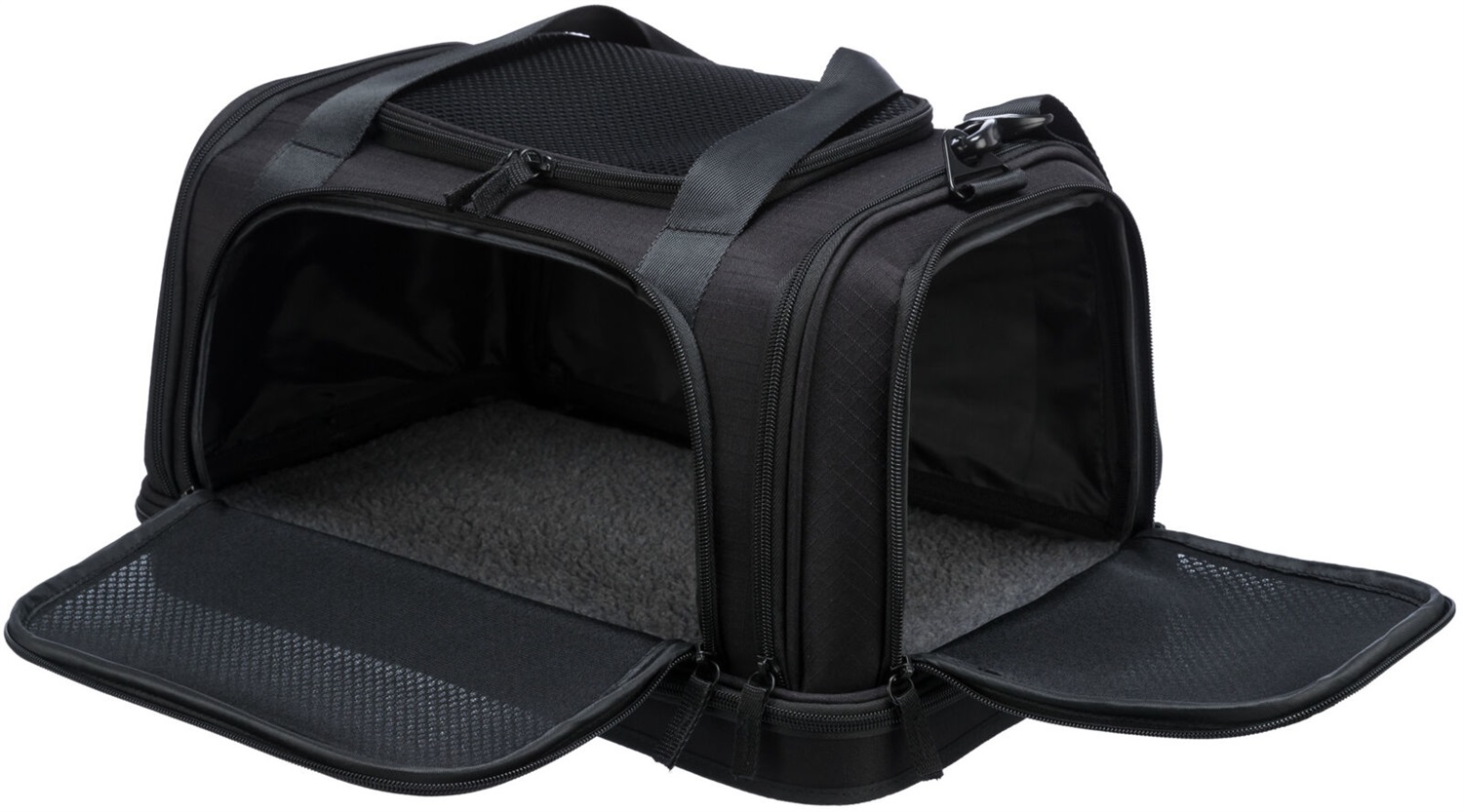 TRIXIE Airline 28904 - Borsa da viaggio per cani, 28 x 25 x 44 cm, colore Nero, ideale come bagaglio a mano in aereo