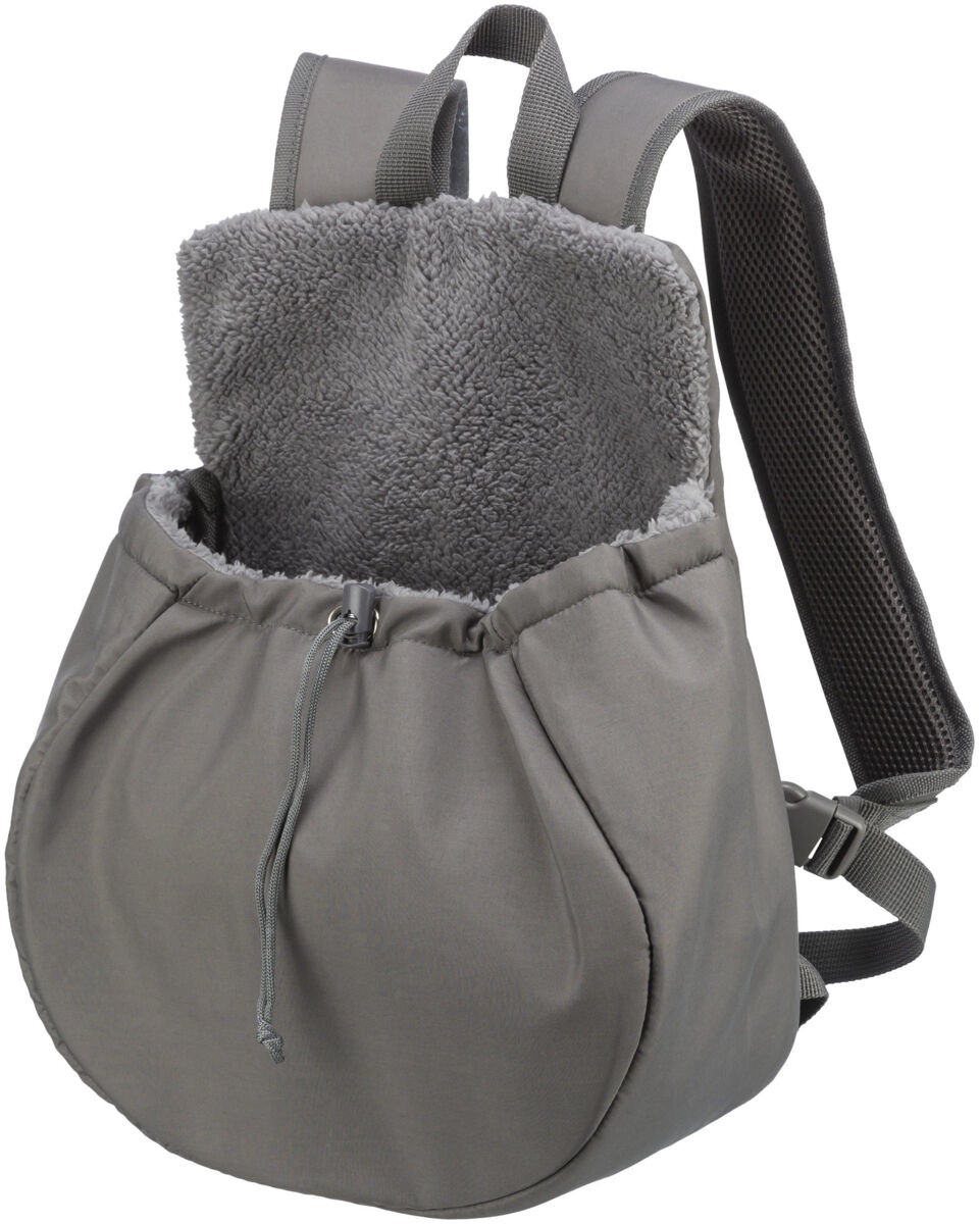 Trixie Borsa Trasportino Frontale Molly Grigia per Cani fino a 4 Kg con Cintura di Sicurezza e Leash Integrata