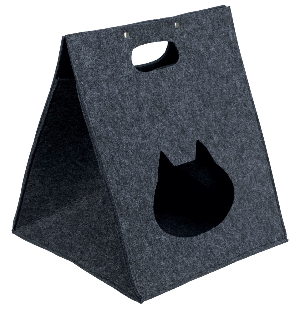 TRIXIE Isa - Grotta per Cani e Gatti, L 40 x L 40 x H 50 cm, Tavolino e Comodino con Cuscino